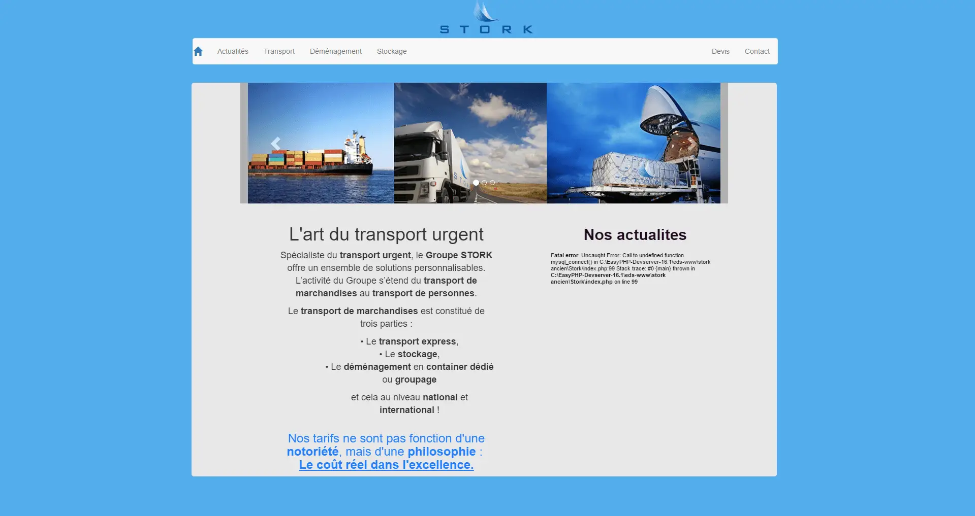 Stork-transport.com screenshot