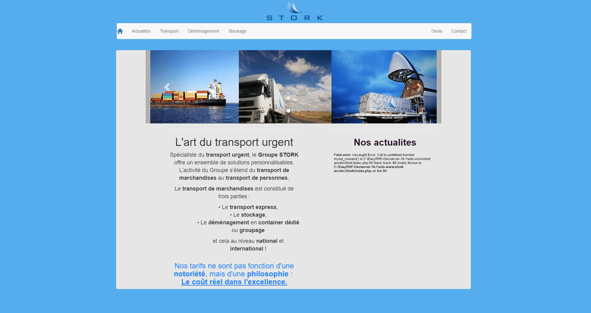 Stork-transport.com screenshot